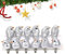 12st Artificial Glitter-Vogel-Verzierung Clip auf Weihnachtsbaum Weihnachten Vogel-Verzierungen für Weihnachten Home-Partei-Dekorationen, Silber