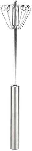 Batidor de cocina de acero inoxidable Batidor de huevo de rotación semiautomática Batidor de mano para espumador de leche y batidor de huevo Cocina casera para batir Mezcla de agitación Herramienta de
