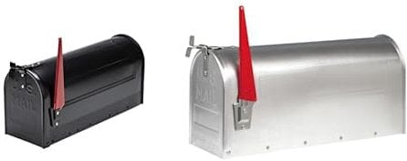 BURG-WÄCHTER U.S. Mailbox mit schwenkbarer Fahne, Stahlblech, 891 S +Briefkasten Pfosten, praktischer Briefkastenständer zum Einbetonieren, Stützpfosten für U.S. Mailbox, 150 cm, Schwarz