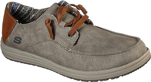 Skechers Relaxed Fit Melson Planon Zapatos Hombre, Marrón (Taupe), 45 EU