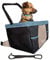 Kurgo Rover Car Booster Seat for Dogs, Quick & Secure Installation, Includes Seat Belt Tether, Fleece Lining, Black/Blue
