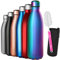 GeeRic Bouteille 1L d'eau en Acier Inoxydable, Bouteille d'eau en Métal à Double Paroi Isolée sous Vide 12 Heures Chaudes et 24 Heures Boissons Froides Bouteilles Violet