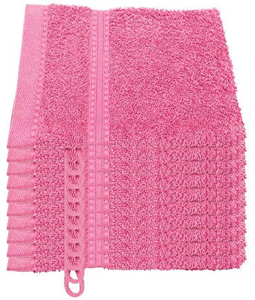 Julie Julsen® Bio Waschhandschuh-Set, 10 Waschhandschuhe in 32 Farben erhältlich weich und saugstark Pink 15x21 cm