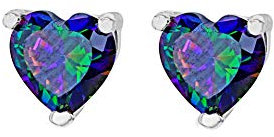 Tuscany Silver Damen-Ohrstecker Herz Aurora Borealis Zirkonia rhodiniert 5,5x5,5mm