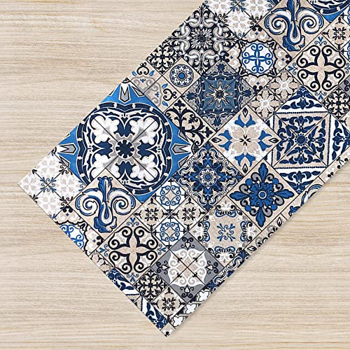 Il Gruppone Passione Casa Tappeto Cucina Antiscivolo Made in Italy Passatoia Antimacchia Multiuso Corridoio Soggiorno Lavabile in Lavatrice - Blu - 50x100cm