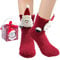 BINXWA Flauschige socken Weihnachtsgeschenke für Frauen und Freundin, Weihnachtsmann Antirutschsocken damen, lustige socken Geschenk für Frauen, warm Kuschelsocken mit Geschenkbox