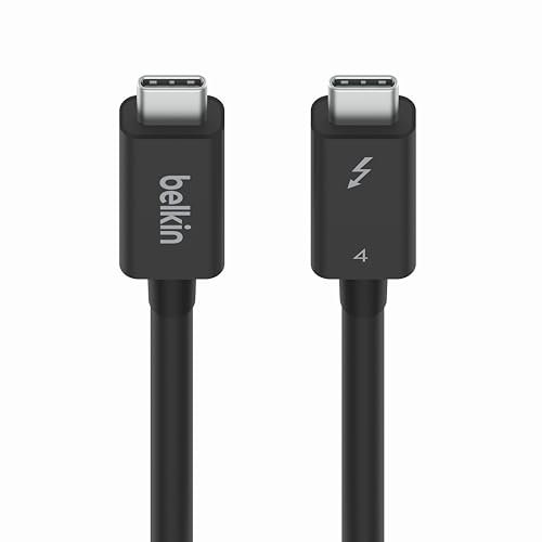 Belkin Cable Thunderbolt 4 de 1 m, cable de carga USB-C a USB-C de 100 W (PD), provisto con certificaciones USB4 y Thunderbolt de Intel, compatible con Thunderbolt 3, MacBook Pro, eGPU y otros