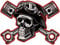Samunshi Vintage Totenkopf Aufkleber Autoaufkleber für Motorrad Fahrrad Roller oder Auto Sticker Chopper Hot Rod Bopper Enduro Motocross Rockabilly Vintage Re (10x8cm Vintage Totenkopf)