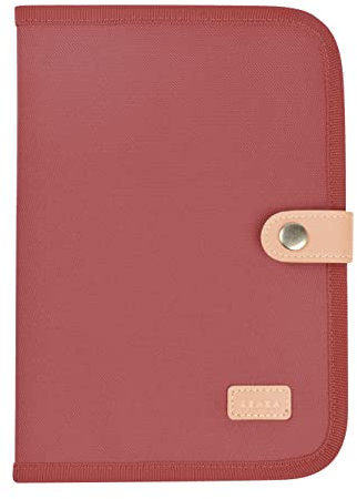 BEABA Protège Carnet de Santé, Genève, 2 Poches Intérieures, Bouton Pression, Tissu Imperméable, Terracota