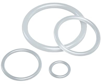 5 Stück lebensmittelechter weißer Silikon-O-Ring, Innendurchmesser 65mm, Außendurchmesser 75mm, Querschnitt 5mm, hochtemperaturbeständige, wasserdichte Dichtung, 65x5mm