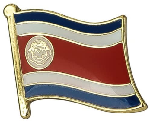 Pin de metal esmaltado con bandera nacional de Costa Rica, solapa diplomática, 1,9 cm x 1,6 cm, esmalte duro, broche de bandera tricolor, pin de emblema nacional para chaqueta, sombrero o mochila