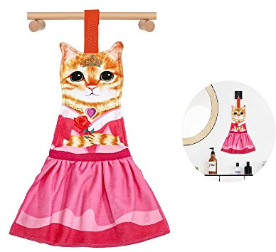 Regali Divertenti Principesse Gatto Asciugamani,Natale Decorazioni Cucina Bagno,Gatti Gadget Utili Originali,Idee Regalo Oggetti per La Casa Nuova,Regalo Compleanno per Donna Mamma Amanti dei Gatti