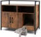 COSTWAY Cat Litter Box Enclosure, Wooden Kitty Hidden Washroom Toilet with Storage Compartments and Scratching Board, Indoor Cats House Side Table Nightstand