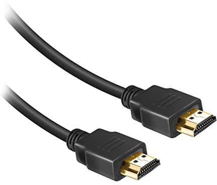 ekon HDMI-Kabel, männlich, 1,8 m, Auflösung 4K Ultra HD und 3D, vergoldete Anschlüsse, Knickschutz, Metallgehäuse, für TV, Projektor, Laptop, PC, MacBook, Playstation, Nintendo Switch