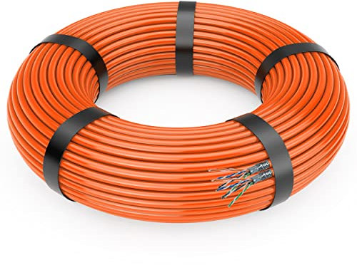 Clixde CAT 7 Verlegekabel Duplex 50m - Hochwertiges, halogenfreies Netzwerkkabel für schnelle Datenübertragung in Gigabit-Netzwerken