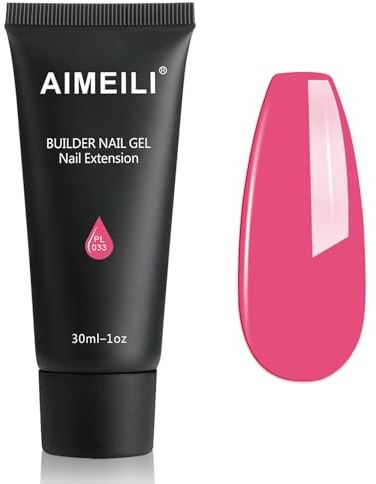 AIMEILI Nail Extension Gel 30ML, False Nail Gel Acrylic Gel Builder Nail Gel UV LED Nail Enhancement Gel Nail Thickening for DIY Salon Nail Art Design 033