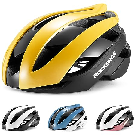 ROCKBROS Fahrradhelm Rennradhelm Leichter Radhelm M/L 55-61 cm Verstellbarer Allround-Helm Belüftung 9 Farben für Erwachsene Damen und Herren