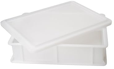 SANTOS Pizzaballenbox- 40x30x10cm - Pizzaboxmit Deckel - Gärboxfür Pizza, Sauerteig & Backwaren - Spülmaschinenfest - Teigbox/Teigwanne Kunststoff