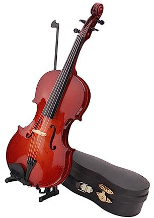 ibasenice 1satz Miniatur Violin Modell Musikinstrument Deko Für Schreibtisch Für Fotografie Inkl Bogenständer Und Koffer