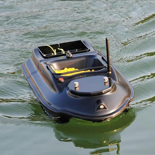 CIADAZ 500M sans Fil appâts de pêche Carpe Bateau de pêche Hors-Bord étang extérieur télécommande Bateau Pour Adultes et Enfants 2 trémies LCD GPS sondeur Avec capteur Sonar, Bateau ;appâts de pêc
