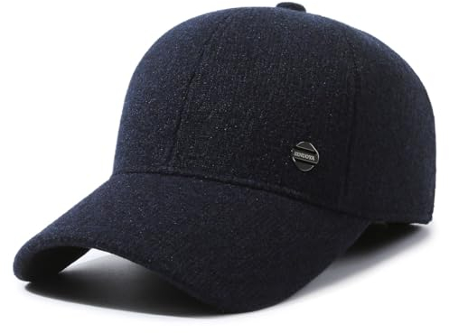 YAMEE Casquette Homme Hiver Automne avec Doublure,Casquette de Baseball d'hiver Hommes avec Cache-Oreilles Pliable,Chapeau d'hiver Baseball Cap pour Alpinisme Plein air Voyager