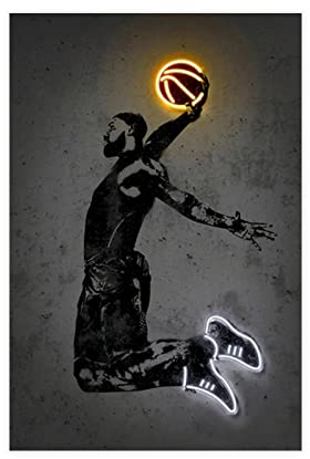 Azizat Athletic Star LeBron James Poster 29 Leinwand Poster Wandkunst Dekor Druck Bild Gemälde für Wohnzimmer Schlafzimmer Dekoration 30 x 45 cm