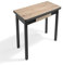 MOMMAHOME® Mesa Cocina y Comedor Extensible - Plegable, Moderna, Color Roble Rústico/Negro, Pompeya, Medidas 80x40/80x78 cm