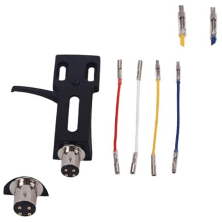 OFFSCH Headshell Halterung Schwarz Universeller Phonograph Ersatz Für Plattenspieler Inklusive Anschlussdrähten Für Optimale Klangqualität Und Einfache Installation