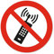 iSecur Aufkleber - Eingeschaltete Mobiltelefone verboten - Verbotsaufkleber Ø 10 cm I Hinweis Handy ausschalten Warnhinweis I hin820