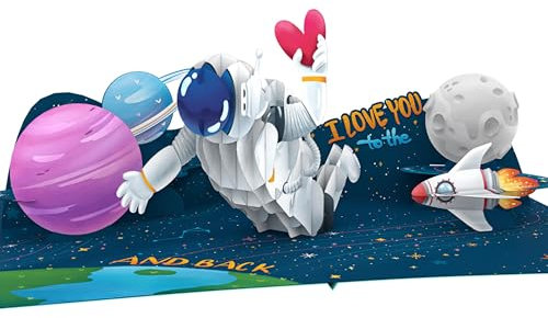 Magic Moments® Kosmische Liebe Pop Up Karte - Lustige 3D Geburstagkarte Groß mit Umschlag für Frau, Mann ober Freundin, Freund zum Geburstag, Jahrestag - Romantische Grußkarte