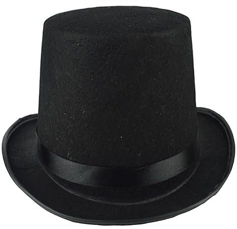 Yeory Top -Hüte für Männer 6,3 Zoll hohe Schwarze Top -Hut -Größe für Erwachsene Fühle Magier Kostümhut für formelle Showman Party Hüte Halloween Kostümzubehör, Black Top Hut