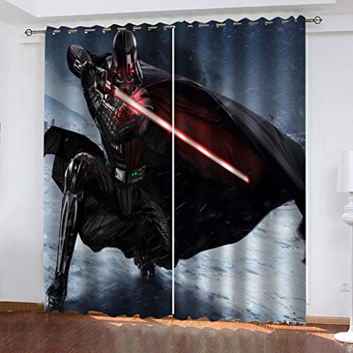 Gardinen Schlafzimmer Wohnzimmer Verdunkelungsvorhang Digitaldruck 3D Filmkrieger Blickdicht Vorhänge Kinderzimmer Thermovorhang Mit Ösen 240X264Cm(HxB) 2Er Set