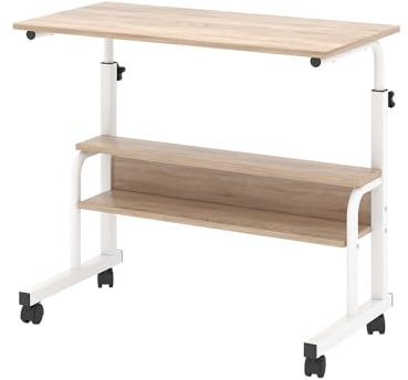 Vicco Schreibtisch Bica, Arbeitstisch für das Büro, Weiß/Sonoma, 80 x 40 cm