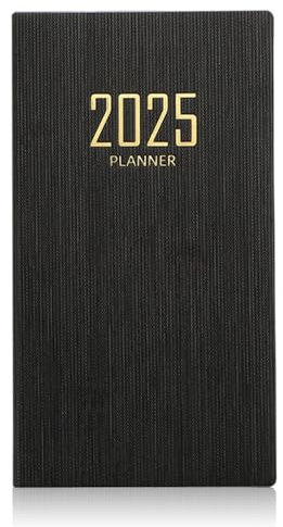 Taschenkalender 2025, klein, A6, schmal, Wochenansicht, Taschenformat, 2025, Terminplaner, Slimline, Wochenplaner, weicher Einband, 17 x 9,5 cm