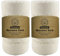 2 Pack Macrame Cord 2x 3mm x 200m Cotton Cord - 4 Strand Twisted Natural Cord for Wall Hanging, Plant Hangers, Crafts, Knitting(Beige+Beige)