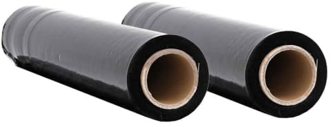 vidaXL Film étirable 6 pcs Noir 17 μm 50 cm x 300 m, Film d'emballage, Film d'emballage de Meuble, Film d'enveloppement, Film étirable