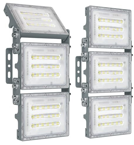 STASUN Mini-Serie 2er-Set 150W LED Flutlicht, 15000LM 6000K Außenstrahler, Tageslichtweiß, IP66 Wasserdicht, 3 verstellbare Köpfe, LED Sicherheitsbeleuchtung für Garten, Einfahrt, Garage, Terrasse