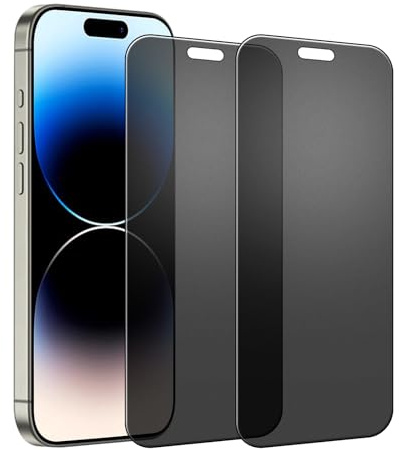 Kiokyrgm Keramik Folie Sichtschutz matt für iPhone 14 Pro Max, Displayschutzfolie 2 Stück,Anti-Spähen Folie, Anti-Kratzer,Vollabdeckung schutzfolie anti spy mattes