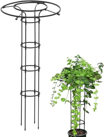 Obelisk Rankhilfe Metall,Outdoor Rankgitter Für Kletterpflanzen, Vertikaler Schirm-gartenspalier-Turm, Einstellbare Höhen Pflanze Spalier Für Topfpflanzen, Tomaten, Gurken, Clematis, Rose