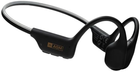 AGM Knochenschall Kopfhörer, Open Ear Kopfhörer Motion Buds Bluetooth 5.4 Kabellos Sportkopfhörer IP68 wasserdicht Kopfhörer mit LED für Laufen Radfahren Joggen Fitness