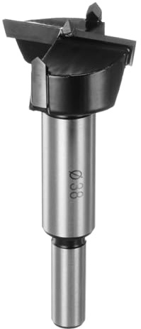 M METERXITY Forstner Mèche pour le travail du bois, 38 mm, pointe en carbure de tungstène à tige ronde pour bois dur/plastique/contreplaqué/MDF, ouvre-trou de perçage de trou de bois