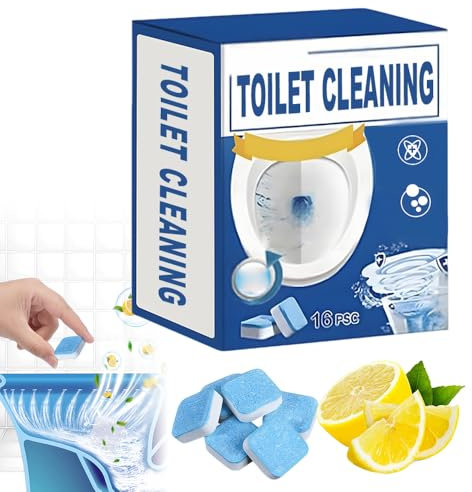 Tablettes WC, Produit Nettoyant WC, Nettoyant Toilette, WC Power Activ' Océan, Tablettes WC Action Nettoyante, Anti-Calcaire, Désodorisante (16, 1PCS)