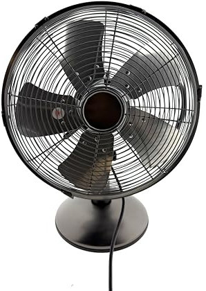 RB&G Silvercrest Tischventilator, Metall, 30 cm, 5 Rotorblätter, 3 Geschwindigkeitsstufen, 45 W, Oszillation 70°