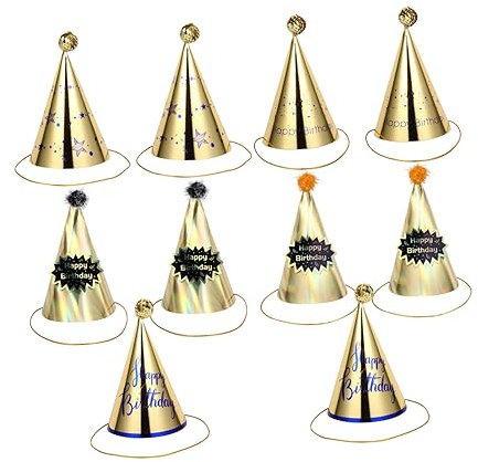 TOPBATHY 10 Pezzi Cappellini Compleanno Fuzzy Ball per Feste da Colorati per Adulti Decorazioni per Compleanno Gadget Divertenti per Feste
