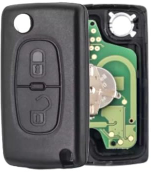 Clé Compatible Peugeot™ 207 207CC 207SW 307 308 807 Expert, Citroën™ C4 Picasso Grand Picasso C8 Dispatch, (2005-2014) – 2 Boutons, Pile CR2032, Transpondeur ID46, Lame HU83