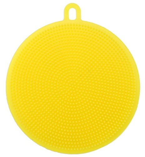 Magische Silikon-Reinigungsbürste, multifunktionaler Scheuerschwamm, Topf, Pfanne, Waschbürsten, Küchenreiniger, Waschwerkzeug, Gelb, 1 Stück