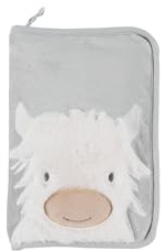NOUKIE'S - U-Heft Hülle für Baby - Fluffy bestickt - weiches Kunstfell - Reißverschluss und laminierte Tasche - praktisches Geschenk zur Geburt