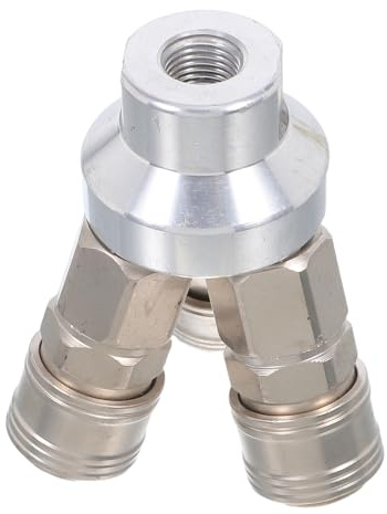 DECOMELODY Manifold Air Acier Voies avec Raccord Rapide Auto-verrouillant Connecteur Pneumatique Té pour Compresseur Air et Atelier Raccord Déconnexion Rapide pour Tuyaux