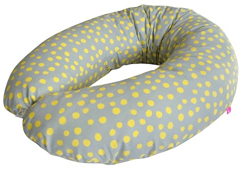 XXL - 210cm! Motherhood 2-in-1 Schwangerschaftskissen, Lagerungs- und Stillkissen XXL 210 cm – ergonomisches Seitenschläferkissen mit abnehmbarem Bezug (Kleckse gelb)