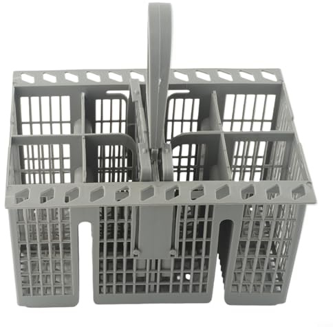 Dishwasher Cutlery Basket Replacement Part C00257140 in Gray Plastic with Round Detachable Handle, for Bauknecht Models, for Keeping Knives